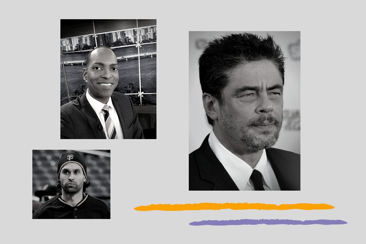 Benicio Del Toro, Ángel Pagán y Julio Rivera Saniel, participantes de la campaña contra la violencia de género Se acabó