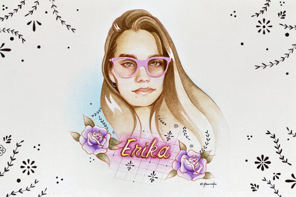 Erika Neris - Ilustración de Elizabeth Barreto