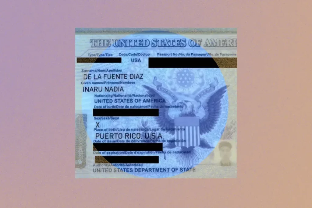 Cambio a X en marcador de género en el pasaporte